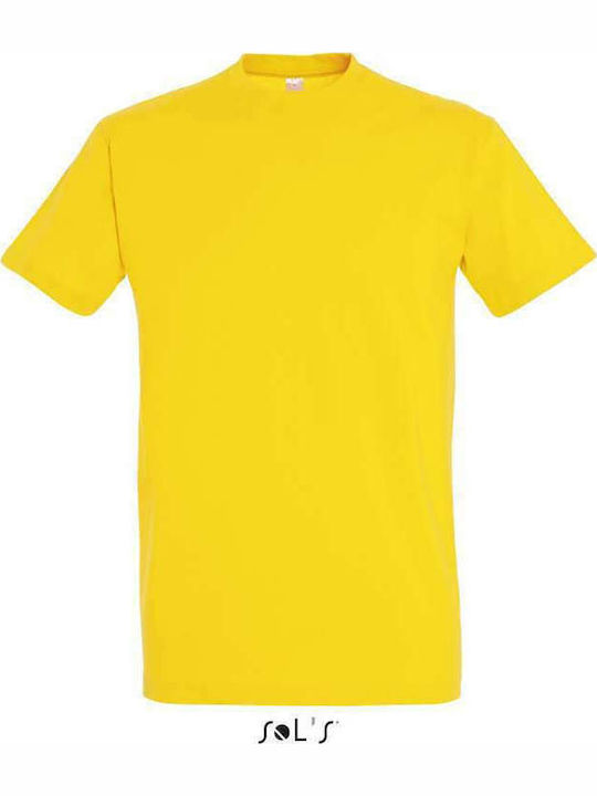 Sol's Imperial Ανδρικό Διαφημιστικό T-shirt Κοντομάνικο σε Κίτρινο Χρώμα