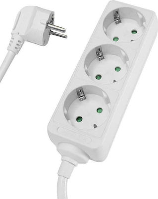 Powertech 3-Outlet Power Strip 1.5m White