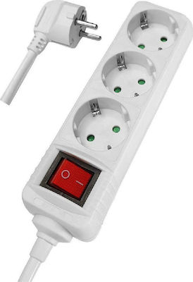 Powertech 3-Outlet Power Strip 1.5m White