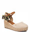 Wrangler Anatomische Damenplattformen im Espadrilles-Stil Beige