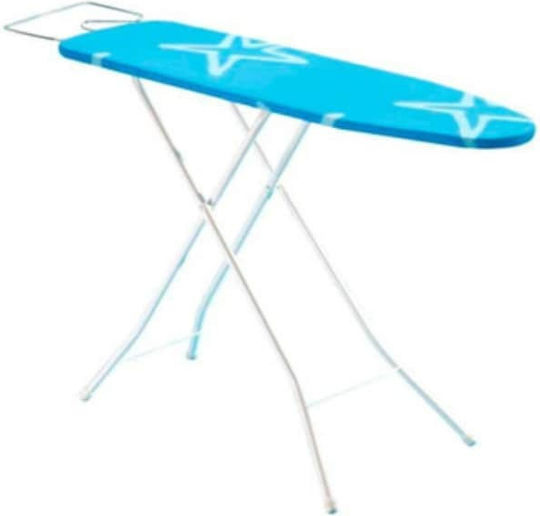 Afer Metalica Bügelbrett Für Dampfbügeleisen Zusammenklappbar Blau 110x32x82cm