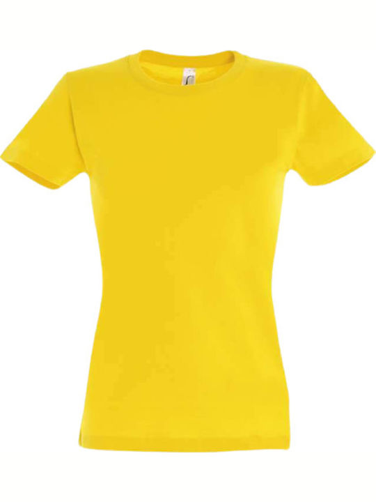 Sol's Imperial Γυναικείο Διαφημιστικό T-shirt Κοντομάνικο σε Κίτρινο Χρώμα