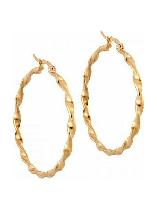 Puppis Earrings Hoops made of Steel Gold Plated PUW91860G