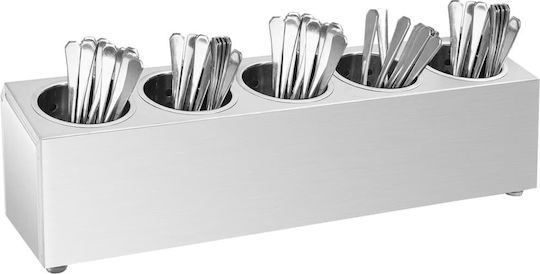 vidaXL Stainless Steel Utensil Holder 5 Positions