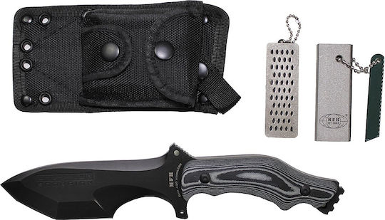 MFH Operation Scorpion Micarta Knife Survival Black in Sheath
