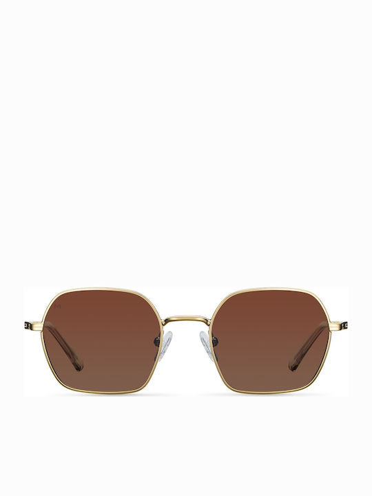 Meller Aleia Men's Sunglasses with Gold Metal Frame and Brown Lens ALE-GOLDKAKAO