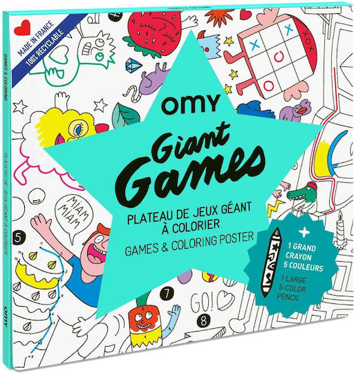 Omy Ζωγραφική Giant Poster Παιχνίδια Με Μολύβι 5 Χρωμάτων Παιχνίδια