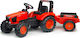 Παιδικό Τρακτέρ Kubota Ποδοκίνητο με Καρότσα & Πετάλι Κόκκινο