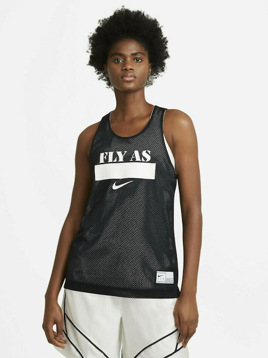 Nike Dri-Fit Essential Reversible Αμάνικη Γυναικεία Αθλητική Μπλούζα Μαύρη