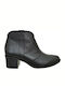 54-02 Leder Stiefeletten Damen Schwarz