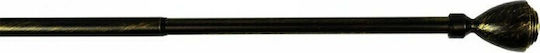 Sidirela Extendable Metallic Curtain Pole Single Φ25mm 110-210cm Black