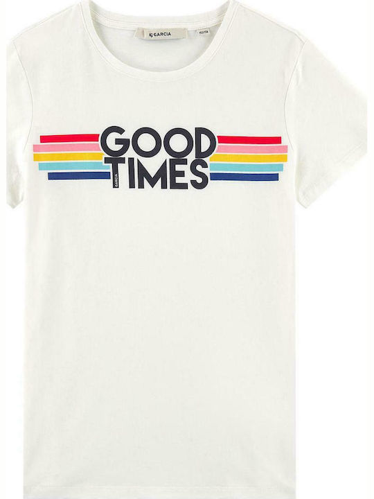 Garcia Jeans Kinder-T-Shirt Weiß Good Times