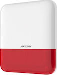 Hikvision DS-PS1-E-WE-R Wireless Outdoor Battery Alarm Siren 110dB with Red Light 19x20cm