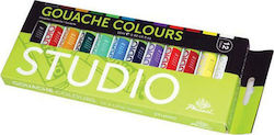 Phoenix Arts Studio Tempera Colour Paint Tube 12ml Multicolour 12pcs