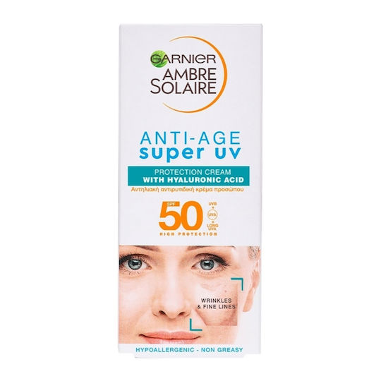 Garnier Ambre Solaire Anti-age Super UV Αντηλιακή Κρέμα Προσώπου SPF50 50ml