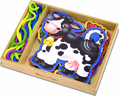 Melissa & Doug Lacing Toy Animals Lace and Trace Farm Activity Set made of Wood for 36++ Months