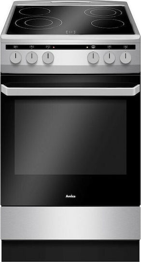Amica 58CE2.30(XV) Aragaz 62lt cu Plite Ceramice L50cm. Inox
