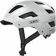 Abus Hyban 2.0 Fahrradhelm Stadt mit LED Licht Weiß