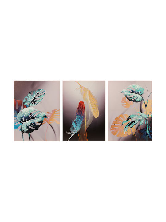 Keskor Τρίπτυχος Πίνακας σε Καμβά 150x70cm