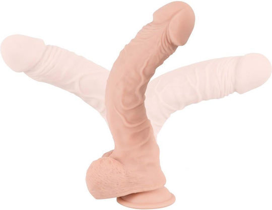 Nature Skin Large Bendable Dildo Dildo realist cu Testicule și Ventuză Carne 28.5cm