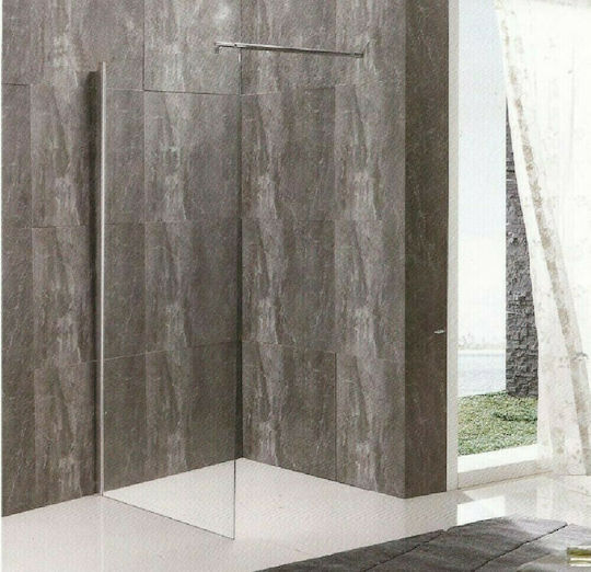 Gloria Panel Divider de verandă Duș 80x195cm Sticlă transparentă Chrome