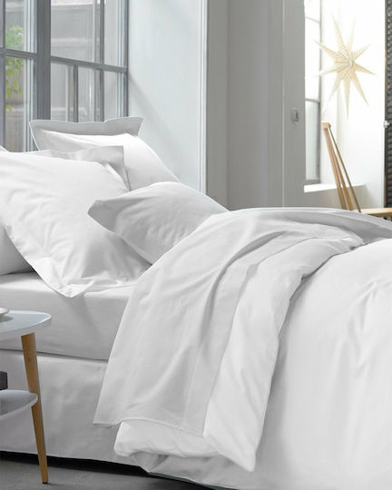 Mc Decor Hotelbettlaken Weiß Einzel 160x270cm Baumwolle und Polyester 1Stück