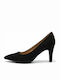 Suede Pointed Toe Stiletto Black High Heels