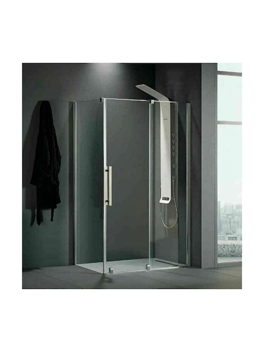 Devon Breeze Slider BSL120C-100 Shower Screen for Shower with Sliding Door 117-121x200cm Clean Glass Chrome