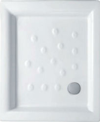 Sanitana Square Porcelain Shower White Anabela 72x90x8cm