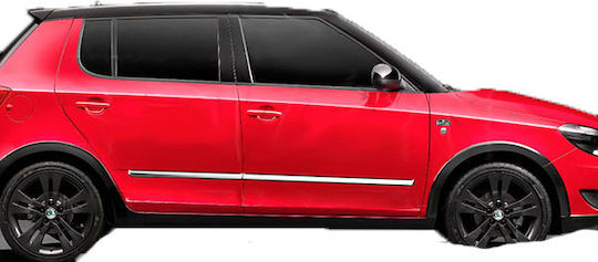 S-dizayn Protections for Car Doors Skoda Fabia 5d 2013+ Protective Door Trim Plastic Chrome 8pcs 8pcs Silver