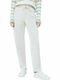 Rachel Damen Hoch tailliert Stoff Hose in Lockere Passform Beige mit Pailletten