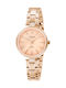 Obaku Ipanema Rosette Rose Women's Watch with Pink Gold Metal Bracelet