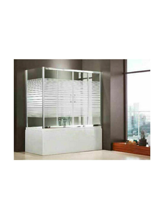 Axis Bath Slider SLB2X 170 Shower Screen Bathtub with Sliding Door 167-171x140cm Stripes