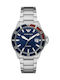Emporio Armani Renato Ανδρικό Ρολόι 42mm Μπαταρίας με Ασημί Μεταλλικό Μπρασελέ