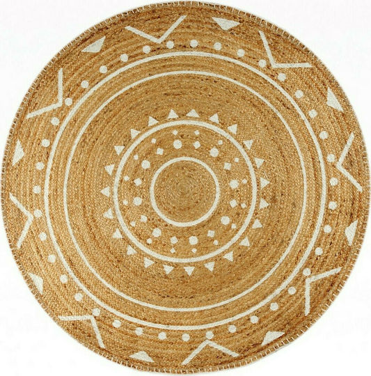 Tzikas Carpets 60735-061 Φ150cm Χειροποίητο Καλοκαιρινό Ψάθινο Pop