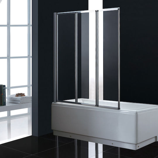 Devon Primus Plus DT 454- Διαχωριστικό Μπανιέρας με Πτυσσόμενη Πόρτα 120x140cm Clean Glass Chrome