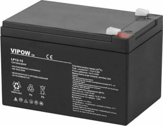 Vipow LP12-12 Μπαταρία UPS με Χωρητικότητα 12Ah και Τάση 12V