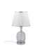 Keskor Crystal Table Lamp for Socket E27 with Beige Shade and Silver Base