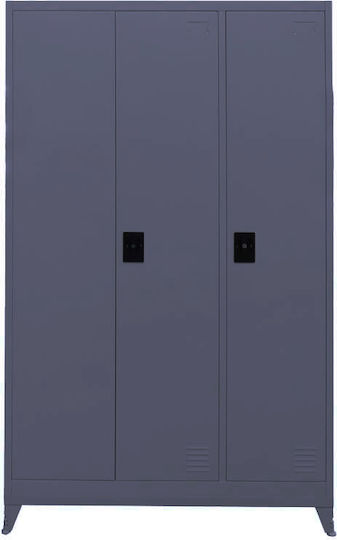Τρίφυλλη Steelen Μεταλλική Γαλβανιζέ 115x45x191εκ. Γαλβανιζέ