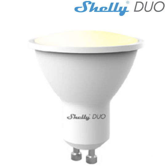 Shelly Smart Λάμπα Duo LED 5W για Ντουί GU10 και Σχήμα A60 Ρυθμιζόμενο Λευκό 450lm Dimmable