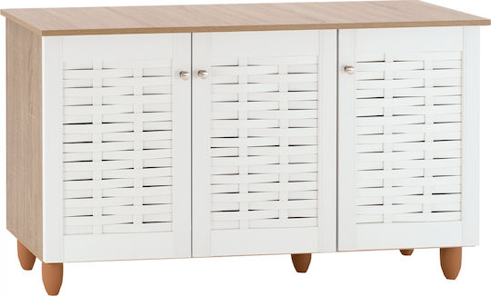 Ξύλινη Sonama με 3 Ράφια Sonama / Λευκό 114.5x34x68cm HM2211.06 Ξύλινη Sonama με 3 Ράφια Sonama / Λευκό 114.5x34x68cm HM2211.06