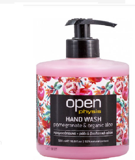 Open Cosmetics Ρόδι & Βιολογική Αλόη Κρεμοσάπουνο με Αντλία Ρόδι 500ml