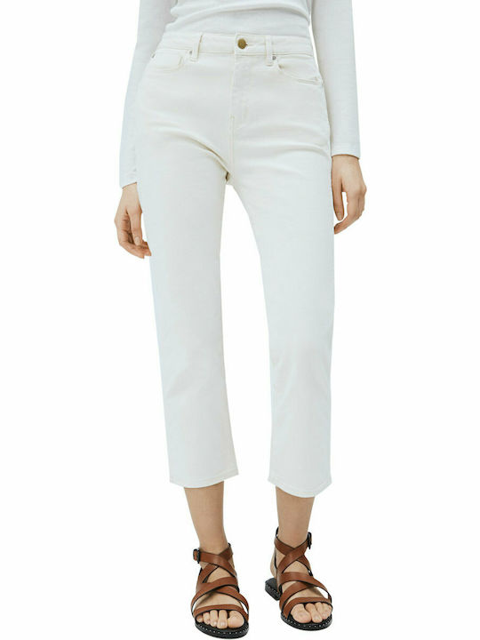 Pepe Jeans Dion Ψηλόμεσο Γυναικείο Jean Παντελόνι σε Slim Εφαρμογή Λευκό