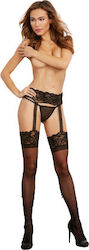 Dreamgirl 0271 Lace Garter Thigh High Stockings Black