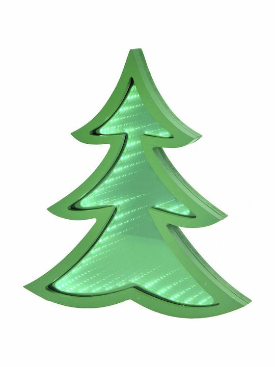 Iliadis Christmas Decorative Illuminated Wood Tree 40cm Battery Green