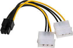 Akyga 4-Pin Molex - 6-Pin PCIe Cable 0.15m Πολύχρωμο AK-CA-13 Akyga 4-Pin Molex - 6-Pin PCIe Cable 0.15m Πολύχρωμο AK-CA-13