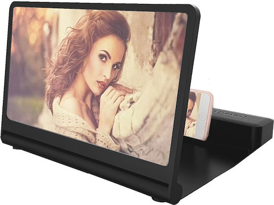Phone Screen Magnifier F12 with Bluetooth Speaker in Black color
