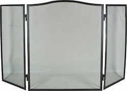 Sidirela Metallic Fireplace Screen with 3 Panels 48x24x61cm Black