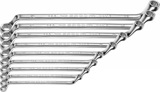 Facom Set 6 Double Polygon Wrench Bent 55A.JN6
