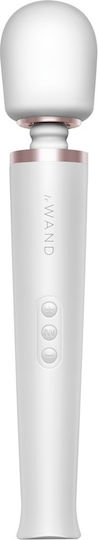 Le Wand Rechargeable Vibrating 10-Speed Wand Massager Vibrator Massage with Remote Control 12.5cm White